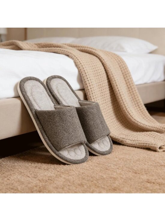Men\'s Brown Slippers Breathable Slip-on Indoor Slippers Washable Home Shoes main image 7